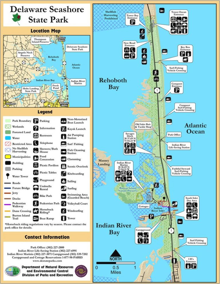 Map Delaware Seashore State Park – Bnhspine In First Landing State Park ...