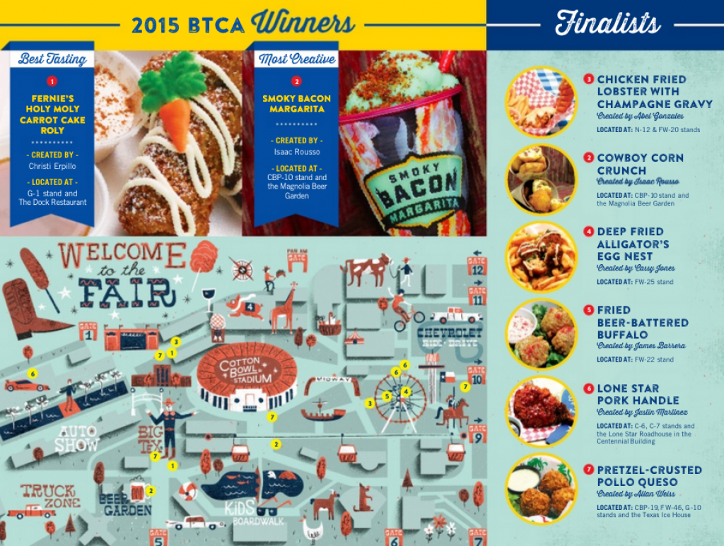 Map: Find All The New Fried Food Finalists At The State Fair Of Texas with Texas State Fair Food Map