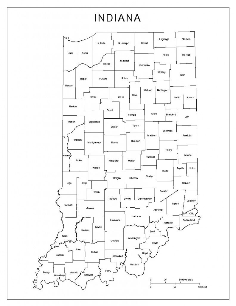 Map Indiana Counties And Travel Information | Download Free Map for Indiana State Map Printable