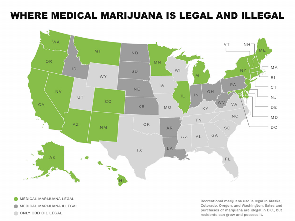 Map: Medical Marijuana Laws Statestate pertaining to Marijuana States Map