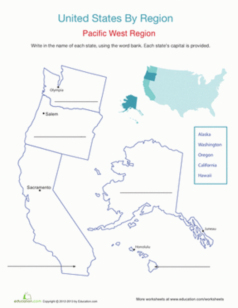 Map Medley: Regions Of The U.s. | Education pertaining to Pacific States Map