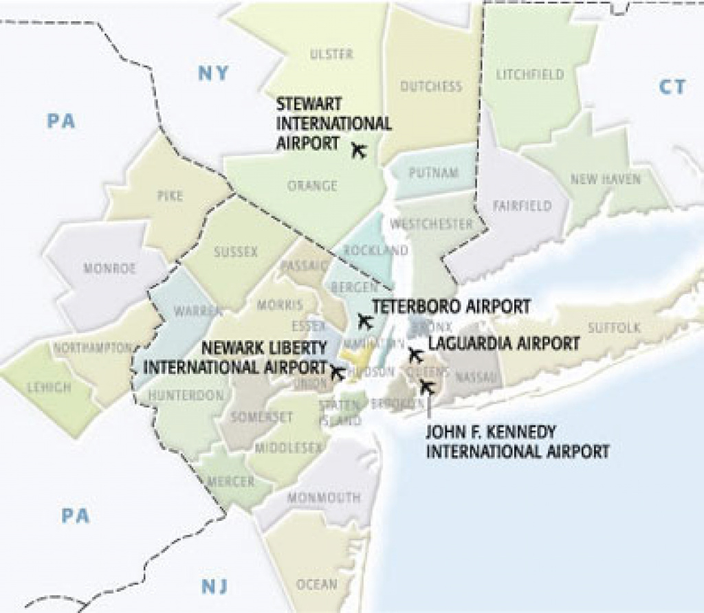 Map New York Airports And Travel Information | Download Free Map New inside New York State Airports Map