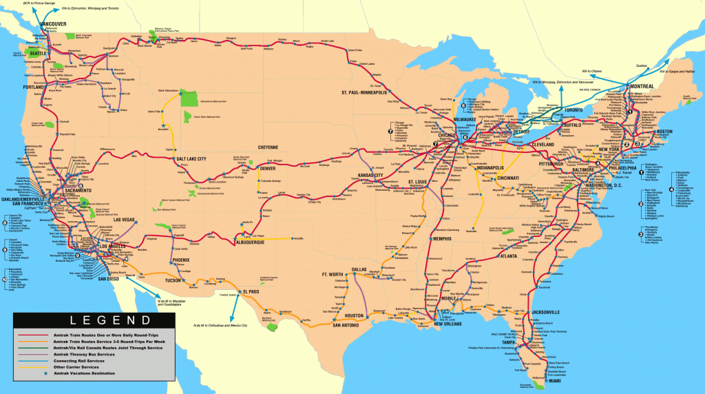 Map Of Amtrak Us Rail System [2279×1272] : Mapporn within United States Train Map