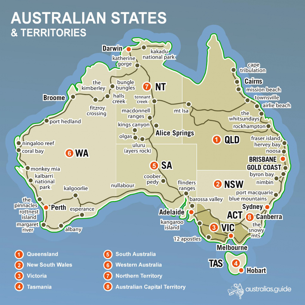 Map Of Australia | Australia&amp;#039;s Guide regarding Australian States And Territories Map