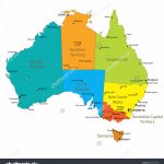 Map Of Australia Showing Eight States And Major Cities Isolated Regarding Map Of Australia With States And Major Cities