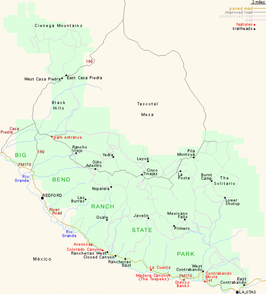 Map Of Big Bend Ranch State Park, Texas within Big Bend State Park Map