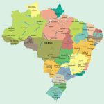Map Of Brazil, Brasil   States And State Capitals Throughout Map Of Brazil States And Cities