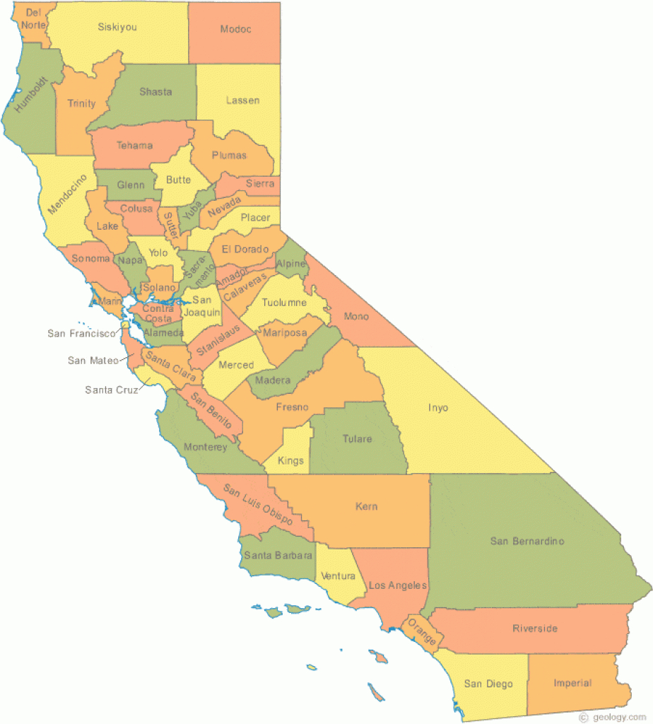 Map Of California with California Map With States