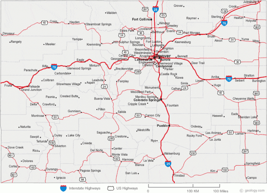 Map Of Colorado Cities - Colorado Road Map regarding Colorado State Map With Counties And Cities