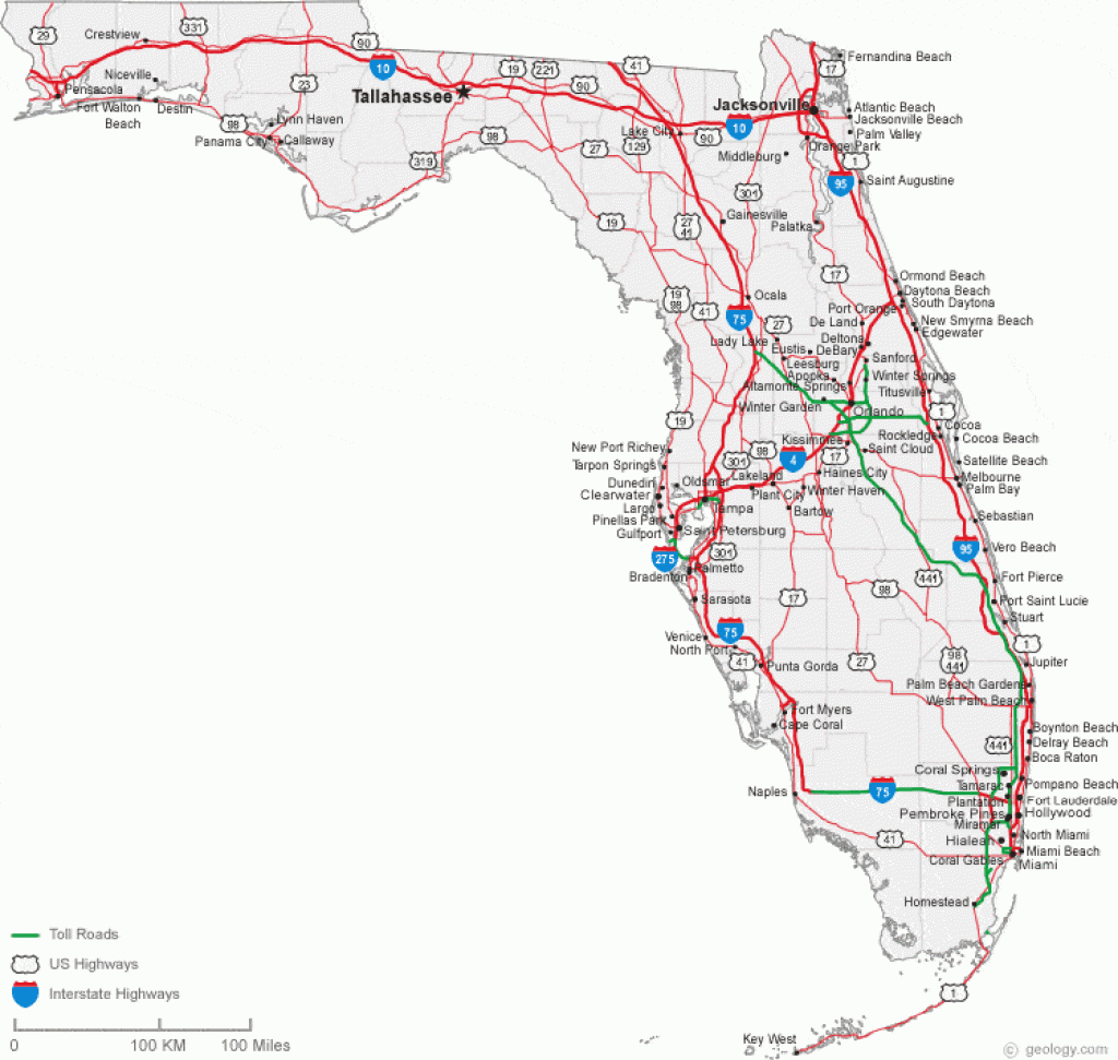 Map Of Florida Cities - Florida Road Map intended for Florida State County Map With Cities