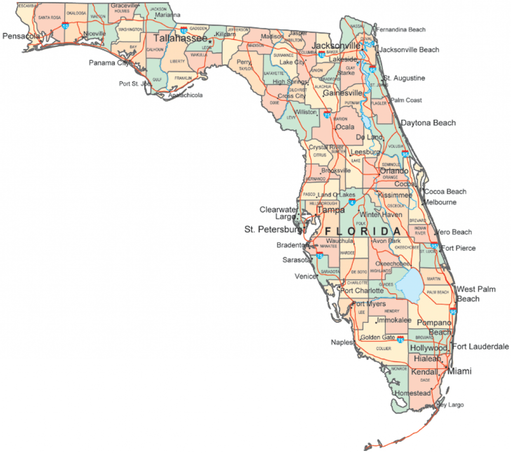 Map Of Florida | Fl Cities And Highways regarding Florida State County Map With Cities