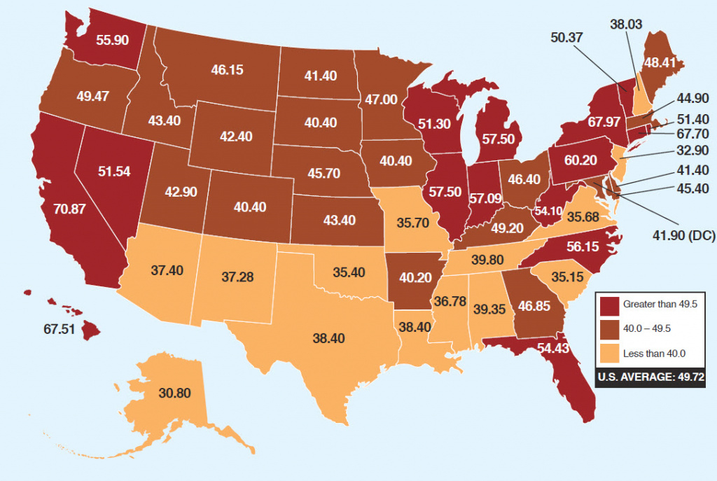 Map Of Gasoline Tax Ratesstate – The Bull Elephant within Tax Rates By State Map