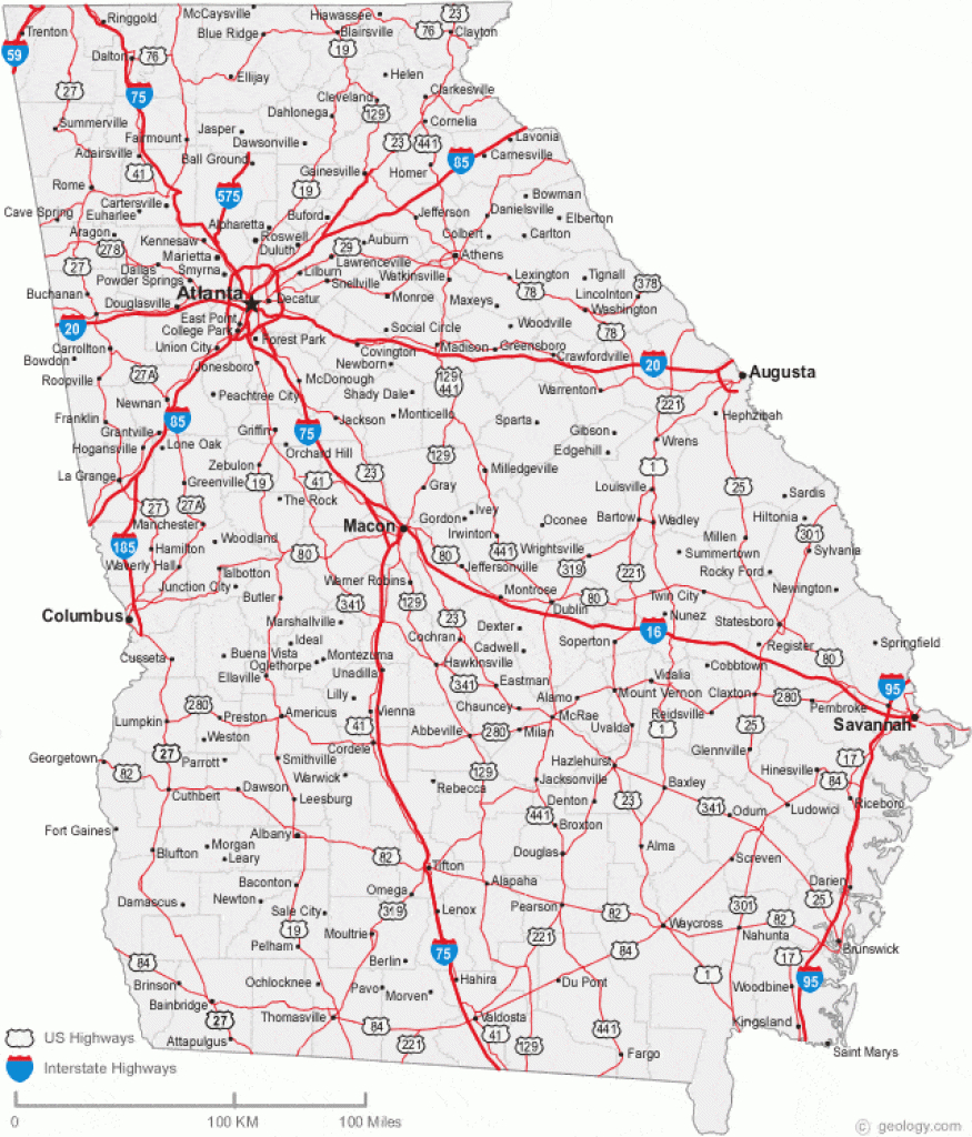 Map Of Georgia Cities - Georgia Road Map with regard to Georgia State Highway Map