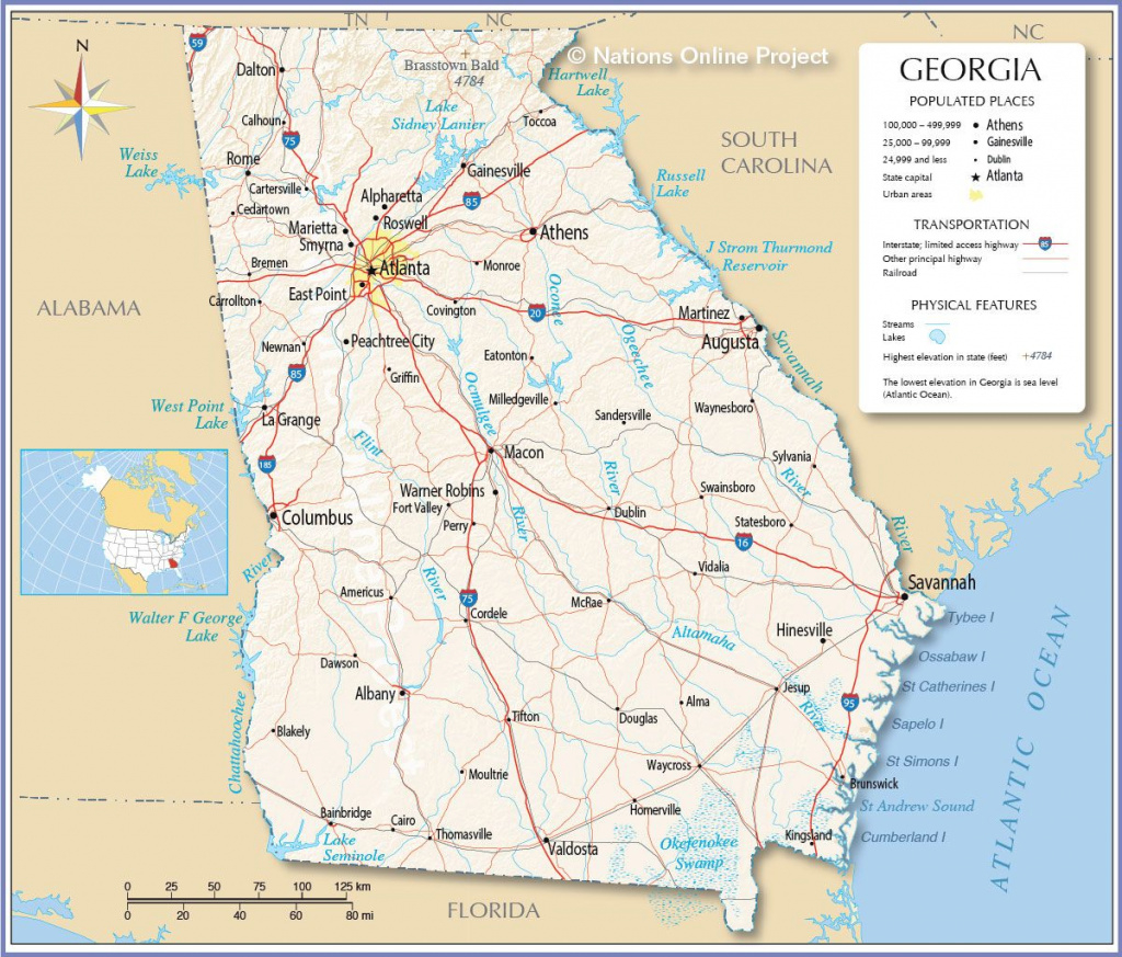 Map Of Georgia | Reference Map Of Georgia Ga | Georgia Trip inside Map Of Georgia And Surrounding States