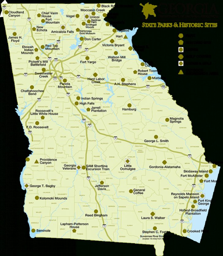 Map Of Georgia State Parks & Historic Sites | Georgia | Pinterest With ...