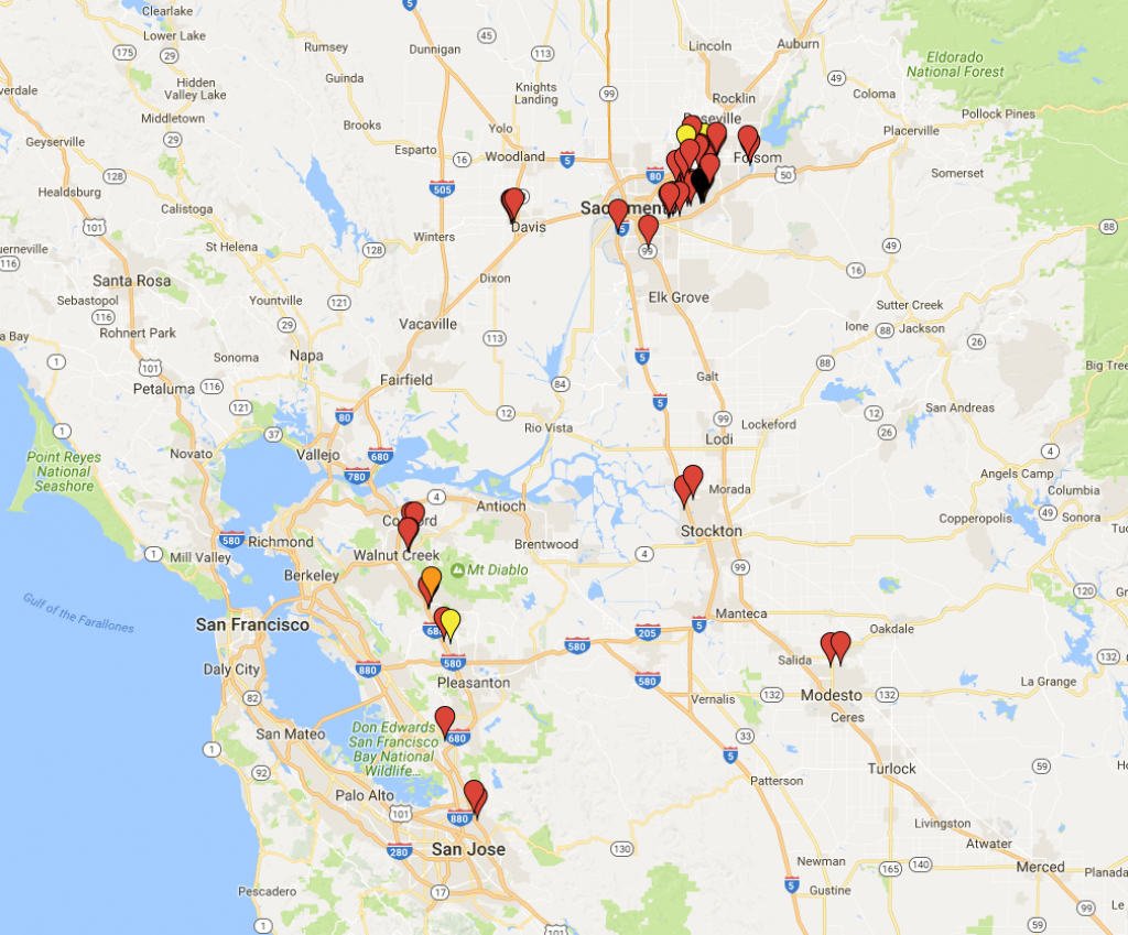 Map Of Golden State Killer Victims In The Sacramento, California pertaining to Golden State Killer Map