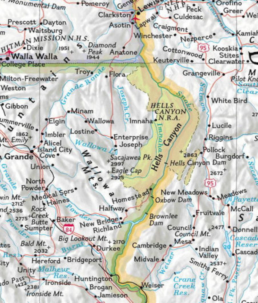 Map Of Hells Canyon And Surrounding Area - Go Northwest! A Travel Guide with Hells Gate State Park Trail Map