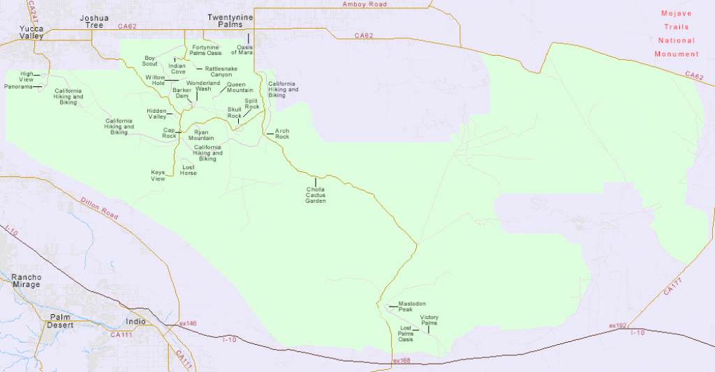 Map Of Hikes And Trails In Joshua Tree National Park within Anza Borrego Desert State Park Map Pdf