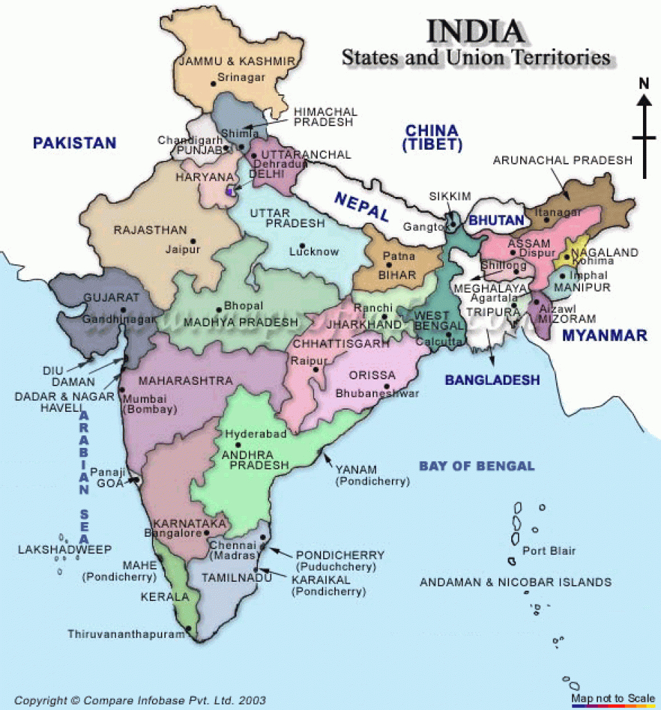 Map Of India Showing Major States With Capitals Highlighted | The in Map Of India With States And Cities