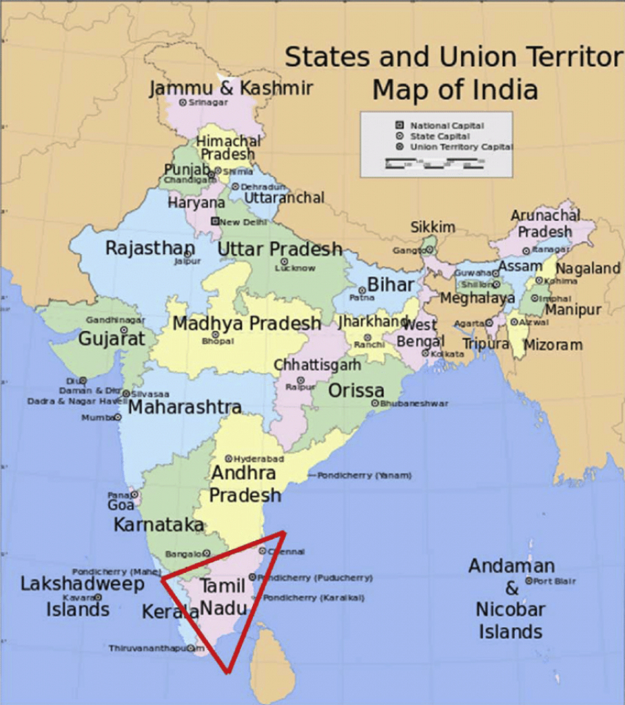 Map Of India Showing The Sampling Point Tamilnadu State South In   Map Of India Showing The Sampling Point Tamilnadu State South In Google Map Of India With States 