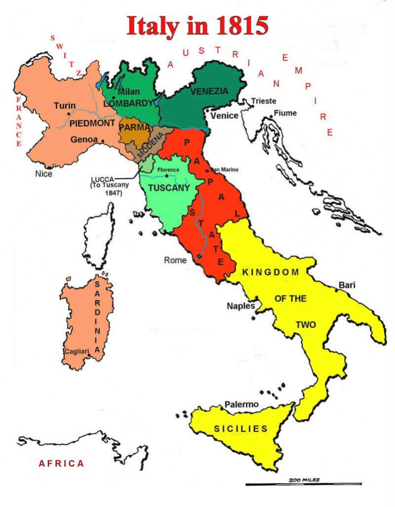 Map Of Italian States In 1815 | Географические Карты | Pinterest with regard to Italian States Map