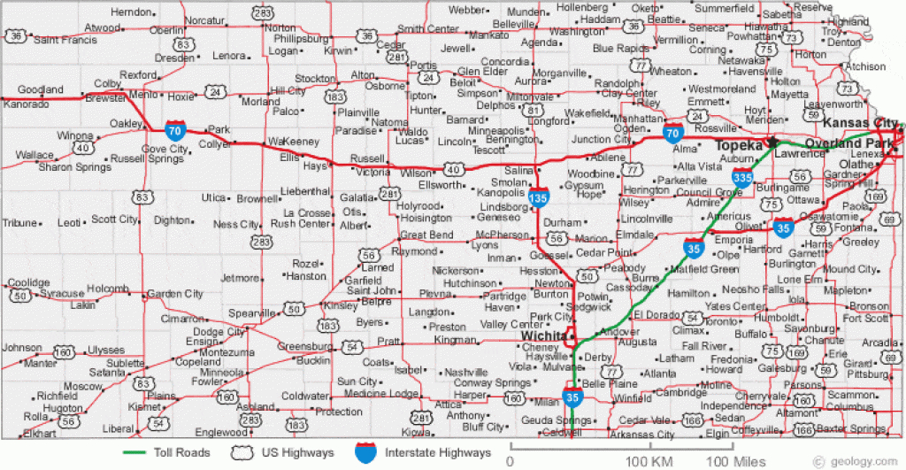 Map Of Kansas Cities - Kansas Road Map with Colorado State Driving Map