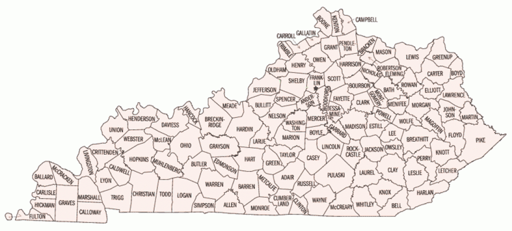 Map Of Kentucky Counties within Kentucky State Map With Counties