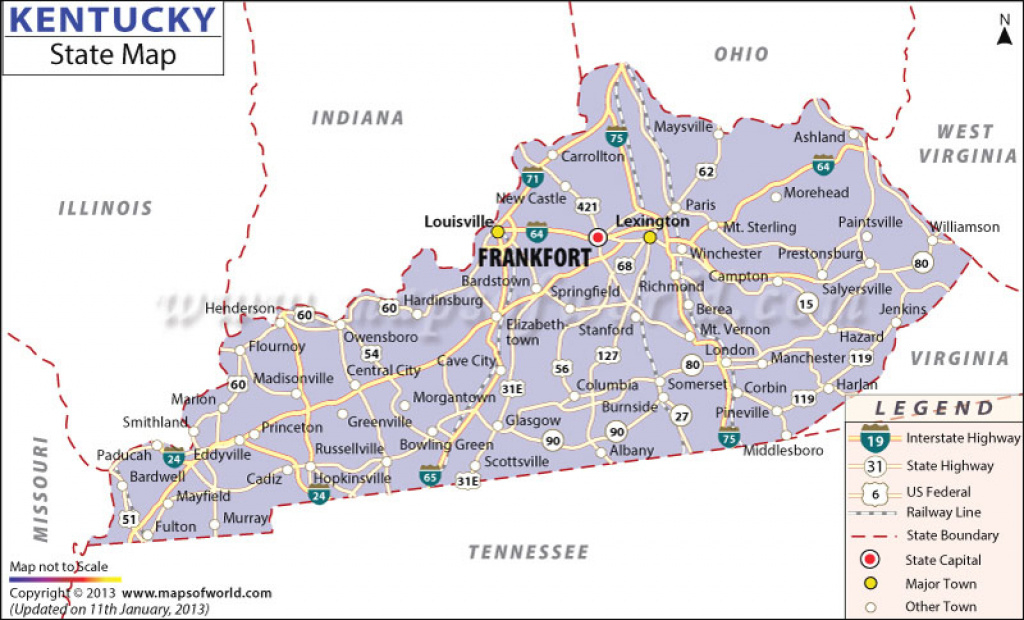 Map Of Ky With Cities And Travel Information | Download Free Map Of within Kentucky State Map With Cities And Counties