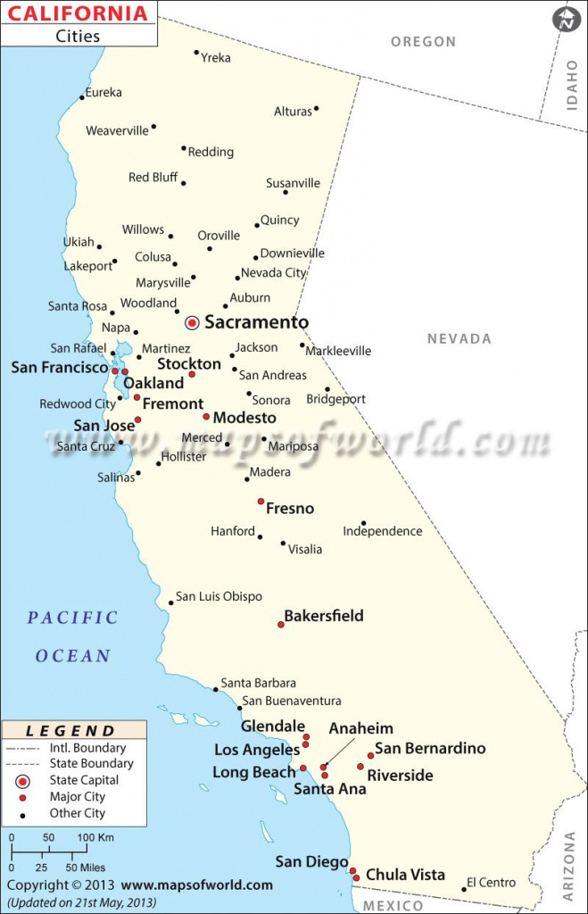 Map Of Major Cities Of California | Maps In 2018 | Pinterest throughout California State Map By City