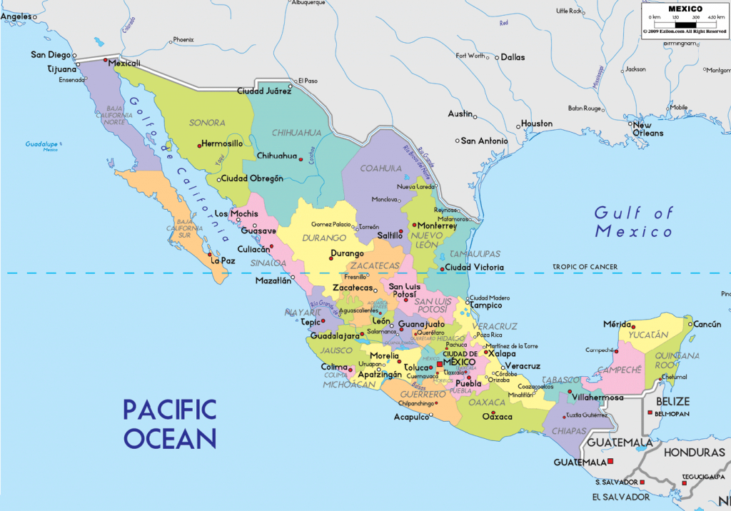 Map Of Mexico States • Mapsof pertaining to Map Of Mexico And Its States