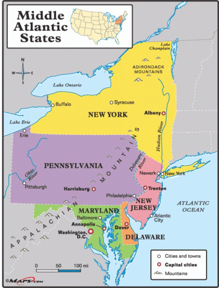 Map Of Mid Atlantic States - Google Search | Vacations | Pinterest In ...