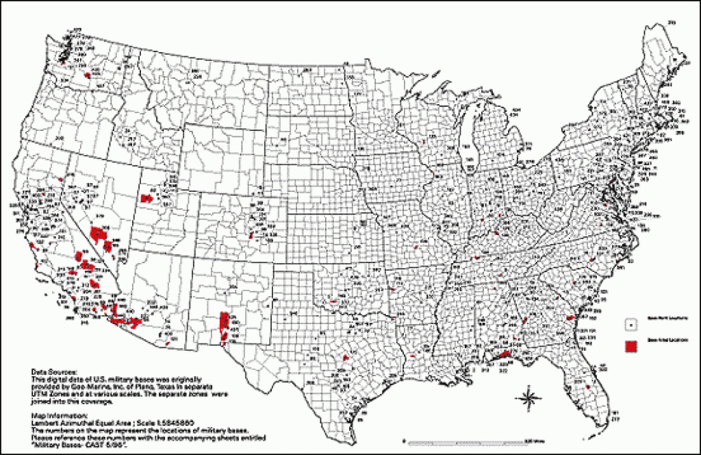 Map Of Military Bases In The Continental Us intended for Military Bases By State Map