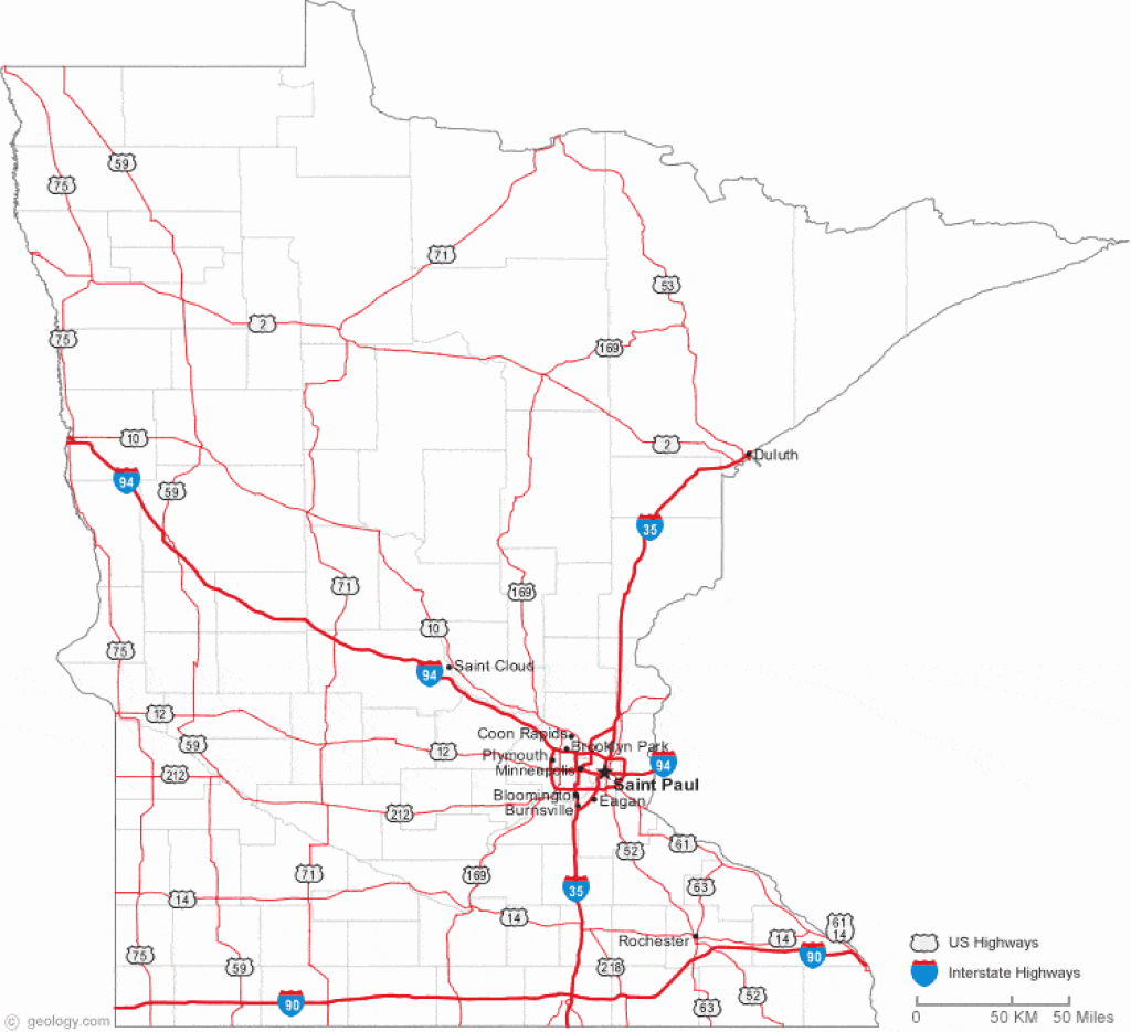Map Of Minnesota regarding Mn State Map Of Cities