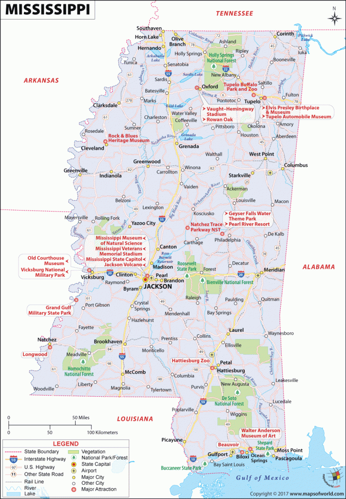Map Of Mississippi, Mississippi Map (Ms) intended for Mississippi State Parks Map