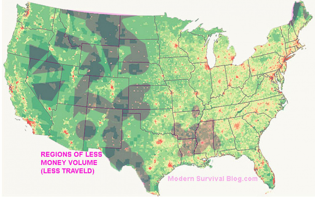 Map Of Money Paths Traveled And Population Density throughout States Traveled Map