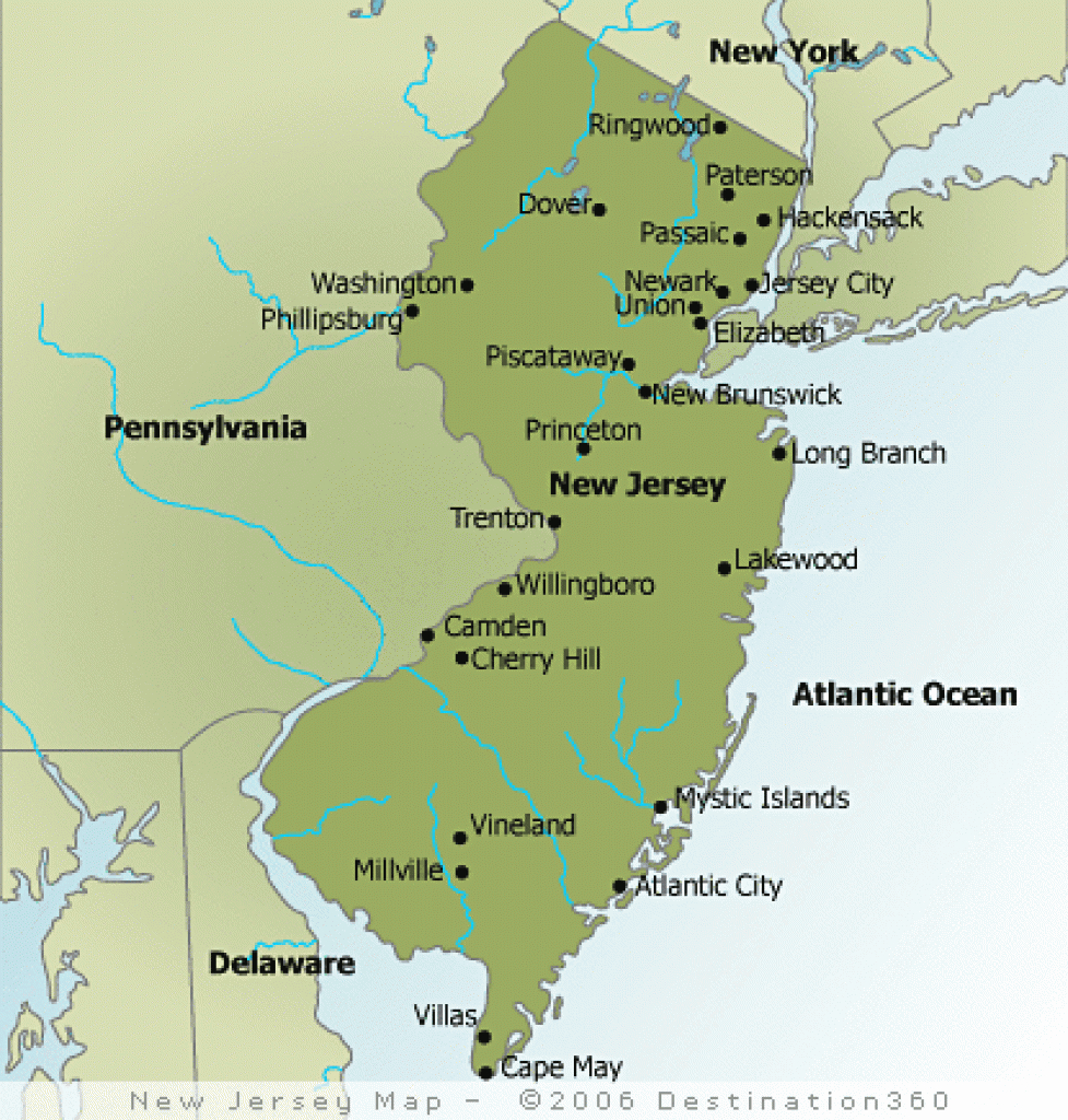 Map Of New Jersey - New Jersey State Map intended for Map Of New Jersey And Surrounding States