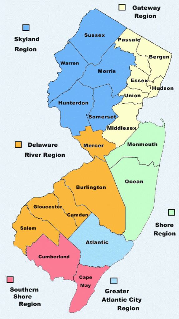 Map Of New Jersey - Nj County Map - New Jersey State Map Of Nj throughout Map Of New Jersey And Surrounding States