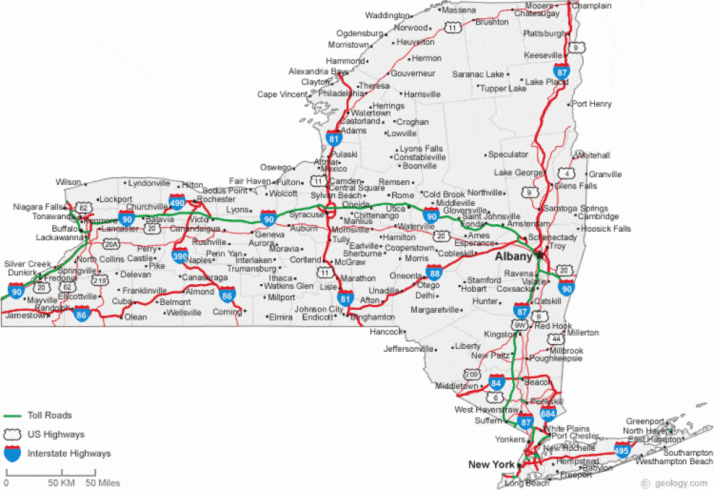 Map Of New York Cities - New York Road Map inside New York State Highway Map