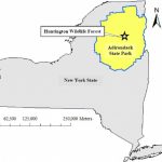 Map Of New York State, The Adirondack State Park, And Huntington Inside New York State Forests Map