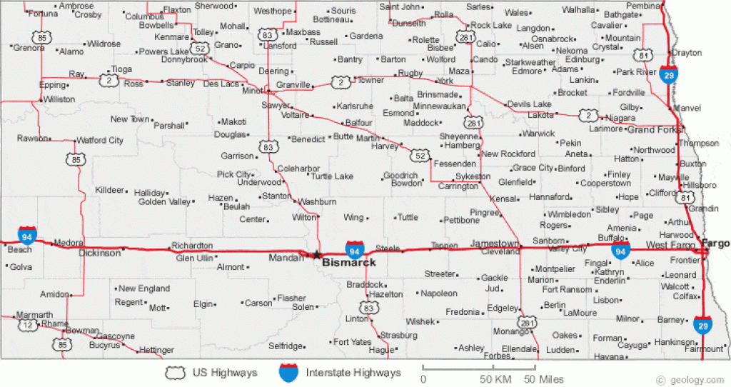 Map Of North Dakota Cities - North Dakota Road Map pertaining to North Dakota State Highway Map