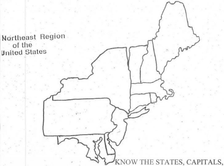 Northeast Region States And Capitals Map