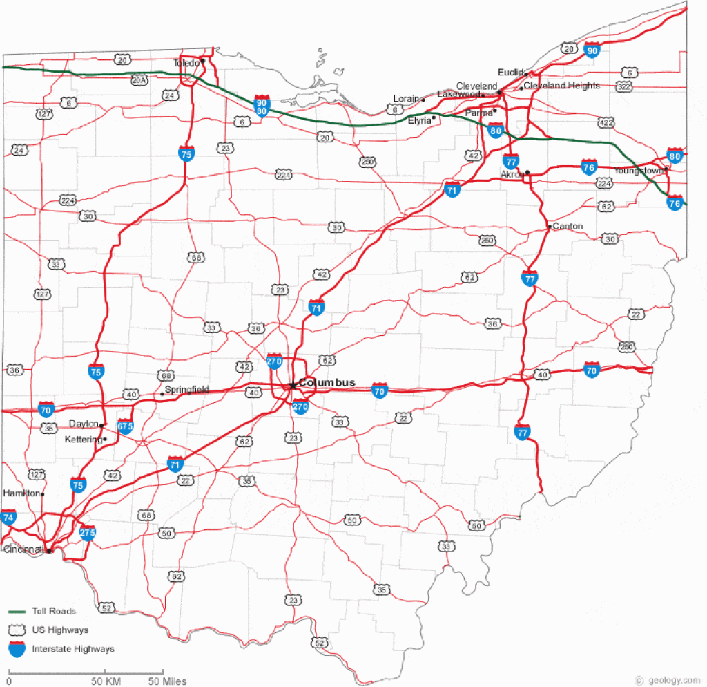 Map Of Ohio for Ohio State Road Map