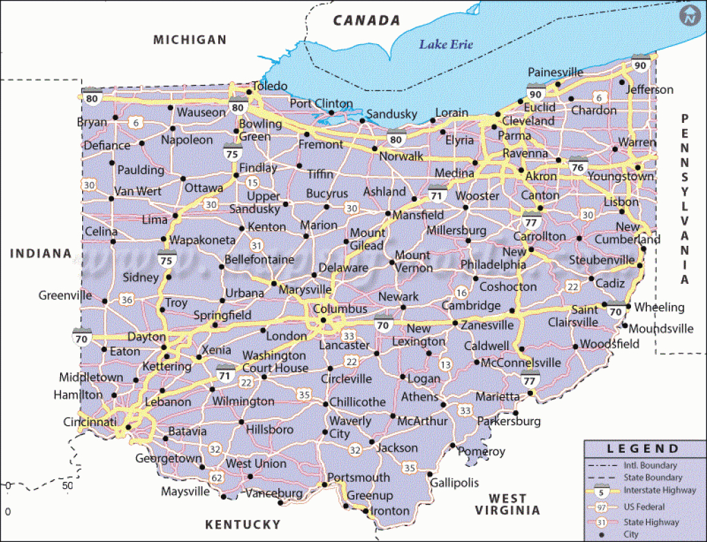 Map Of Ohio | State Map Of Usa regarding Ohio State Map Images