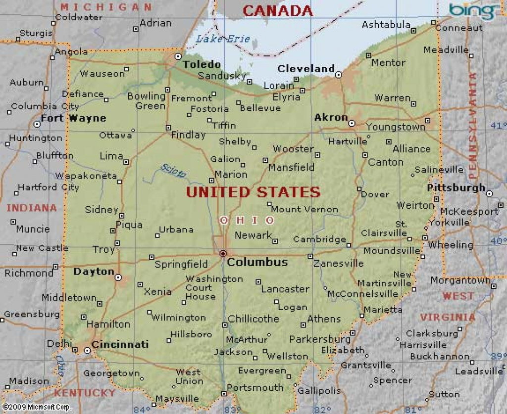 Map Of Ohio State (Usa) with Ohio State Map Images