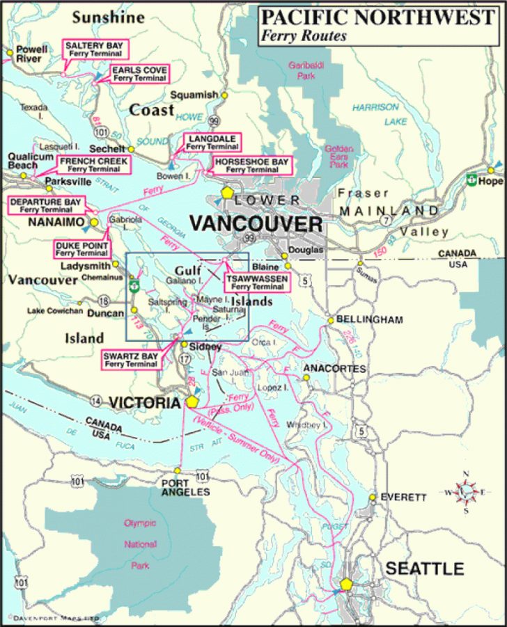 Map Of Pacific Northwest Ferry Routes – Vancouver Island News ...