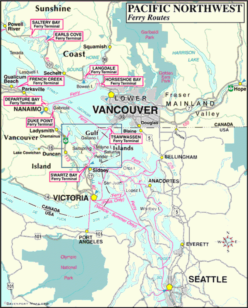 Map Of Pacific Northwest Ferry Routes – Vancouver Island News pertaining to Washington State Ferries Map