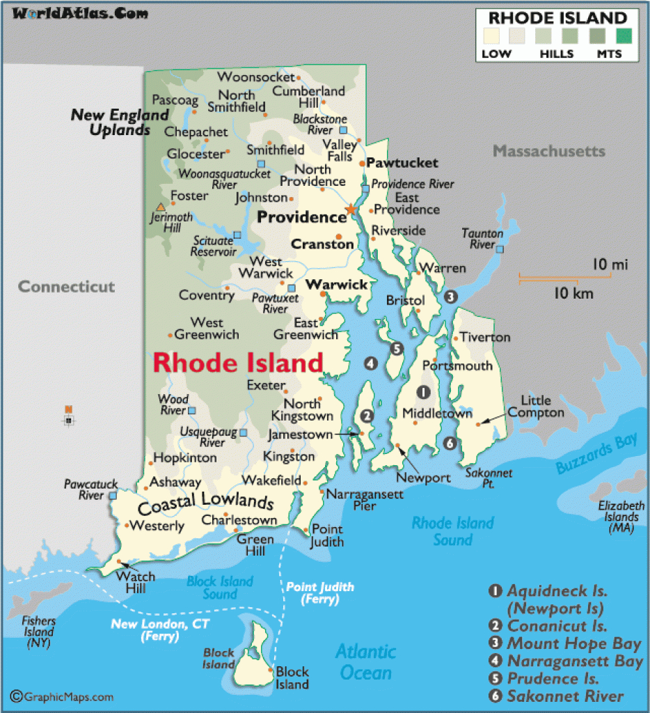 Map Of Rhode Island Large Color Map with Map Of Rhode Island And Surrounding States