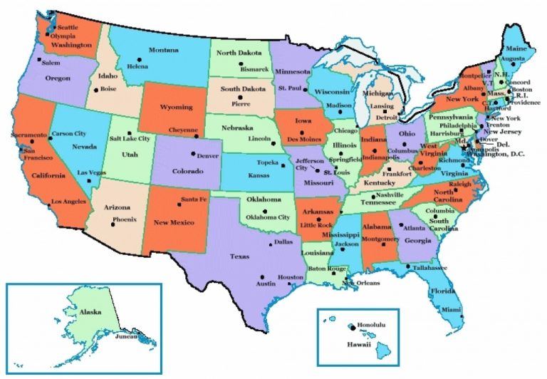 Map Of State Capitals In Usa Us Map States And Capital Us River Map ...