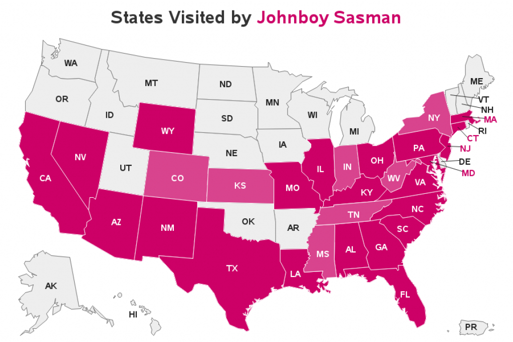 Map Of States I&amp;#039;ve Visited, Using Sas inside What States I Ve Been To Map