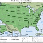 Map Of The 50 States Of The United States (Usa) In Us Map All 50 States